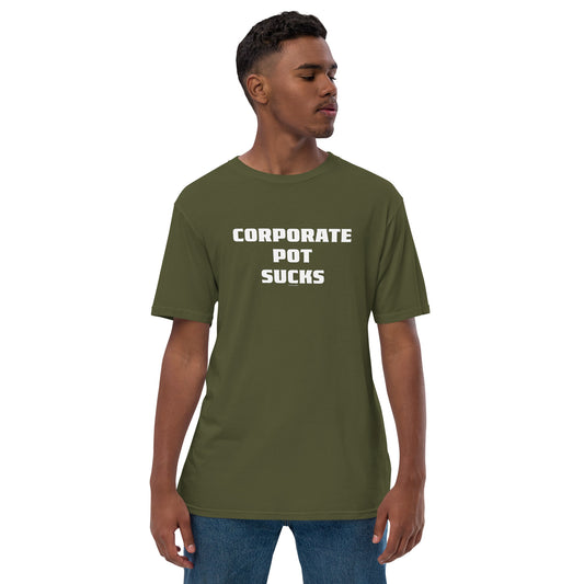 Corporate Pot Sucks. Unisex premium viscose hemp t-shirt